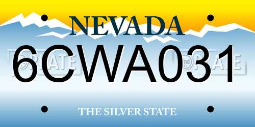 6CWA031 Nevada License Plate
