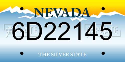 6D22145 Nevada License Plate