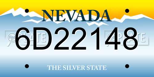 6D22148 Nevada License Plate