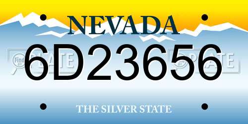 6D23656 Nevada License Plate
