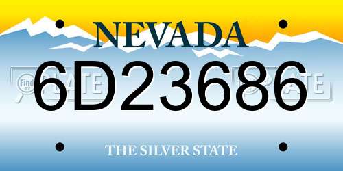 6D23686 Nevada License Plate