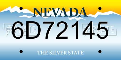 6D72145 Nevada License Plate