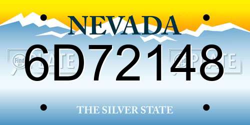 6D72148 Nevada License Plate