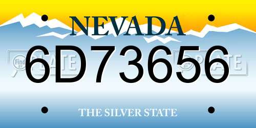 6D73656 Nevada License Plate