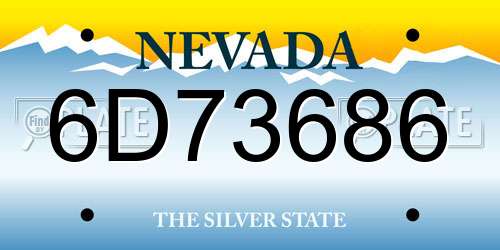 6D73686 Nevada License Plate