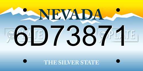 6D73871 Nevada License Plate