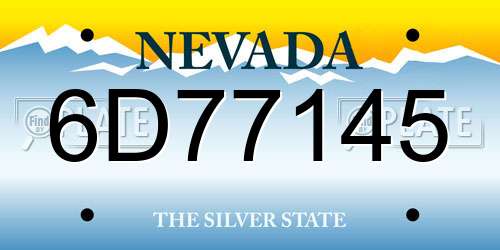 6D77145 Nevada License Plate