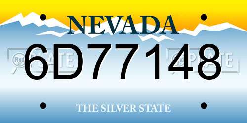 6D77148 Nevada License Plate