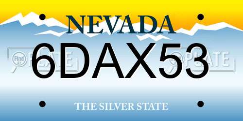 6DAX53 Nevada License Plate