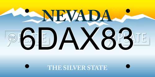 6DAX83 Nevada License Plate