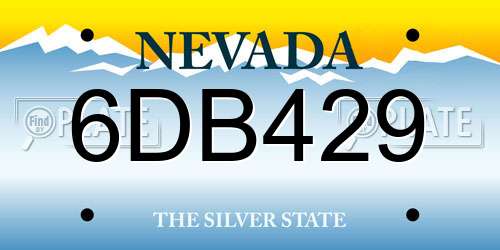 6DB429 Nevada License Plate