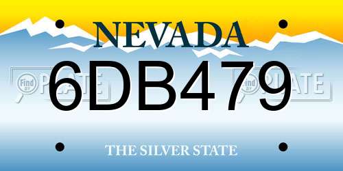 6DB479 Nevada License Plate