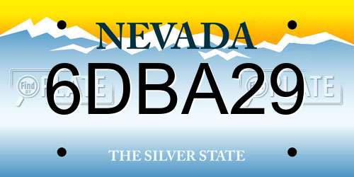 6DBA29 Nevada License Plate
