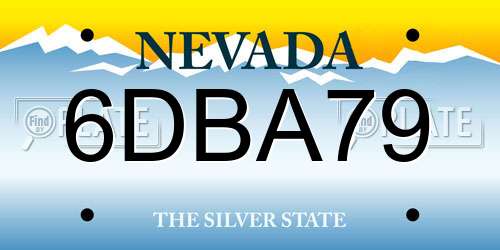6DBA79 Nevada License Plate