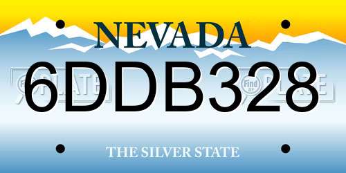 6DDB328 Nevada License Plate