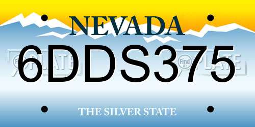 6DDS375 Nevada License Plate