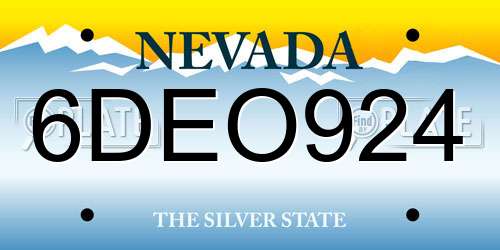 6DEO924 Nevada License Plate