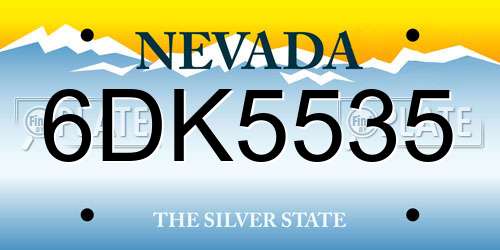 6DK5535 Nevada License Plate