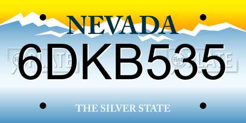 6DKB535 Nevada License Plate