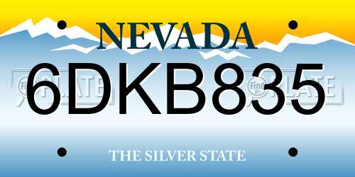 6DKB835 Nevada License Plate