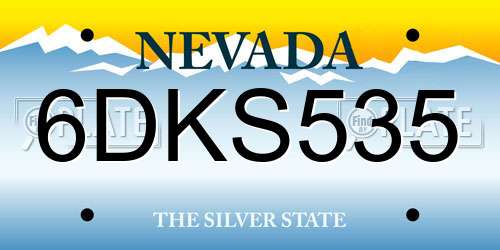 6DKS535 Nevada License Plate