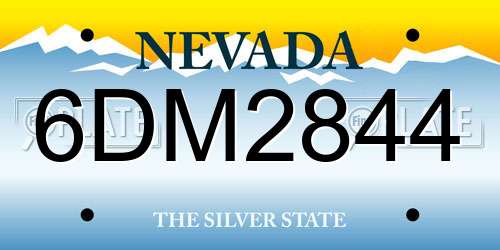 6DM2844 Nevada License Plate