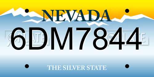 6DM7844 Nevada License Plate