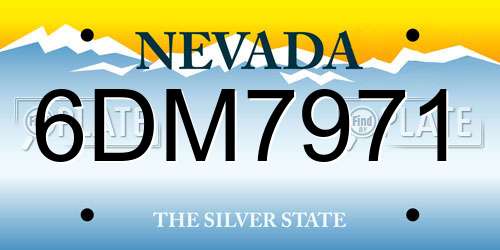 6DM7971 Nevada License Plate