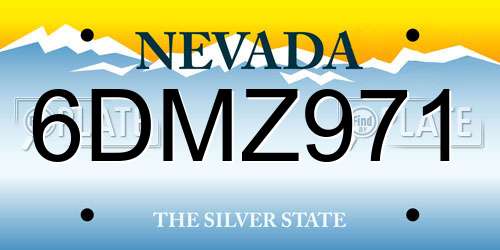 6DMZ971 Nevada License Plate
