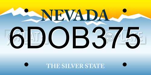 6DOB375 Nevada License Plate