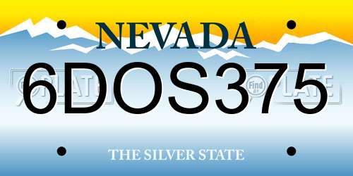 6DOS375 Nevada License Plate