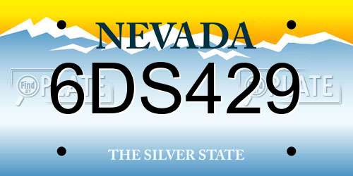 6DS429 Nevada License Plate