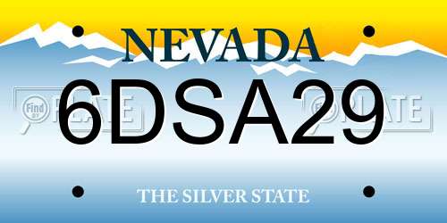 6DSA29 Nevada License Plate