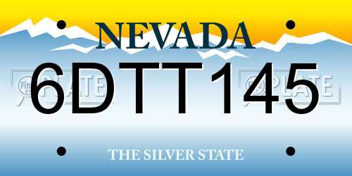 6DTT145 Nevada License Plate