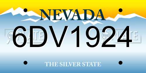 6DV1924 Nevada License Plate