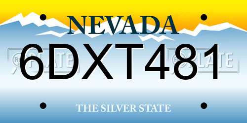 6DXT481 Nevada License Plate