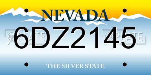 6DZ2145 Nevada License Plate