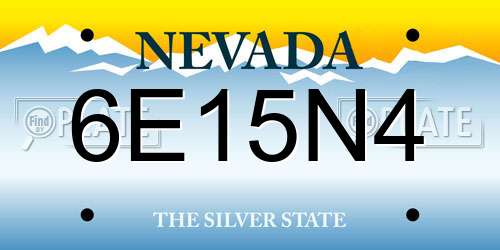 6E15N4 Nevada License Plate