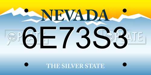 6E73S3 Nevada License Plate