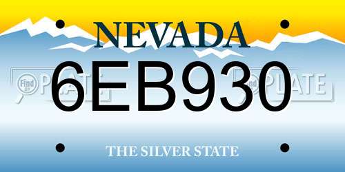 6EB930 Nevada License Plate