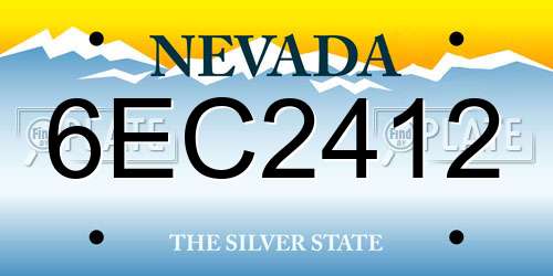 6EC2412 Nevada License Plate