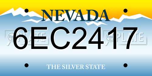 6EC2417 Nevada License Plate