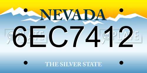 6EC7412 Nevada License Plate