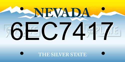 6EC7417 Nevada License Plate