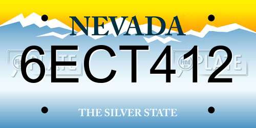 6ECT412 Nevada License Plate