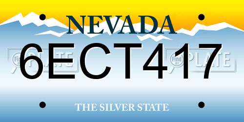 6ECT417 Nevada License Plate