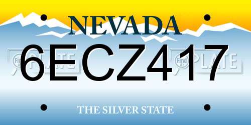 6ECZ417 Nevada License Plate