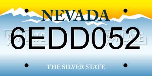 6EDD052 Nevada License Plate