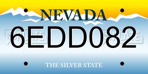 6EDD082 Nevada License Plate