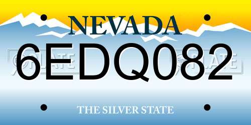 6EDQ082 Nevada License Plate